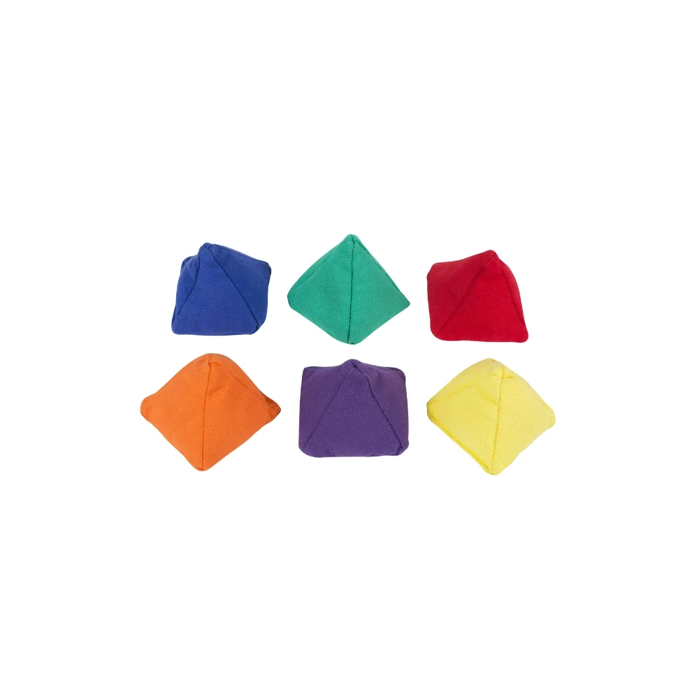 Set van 6 piramidevormige pittenzakjes