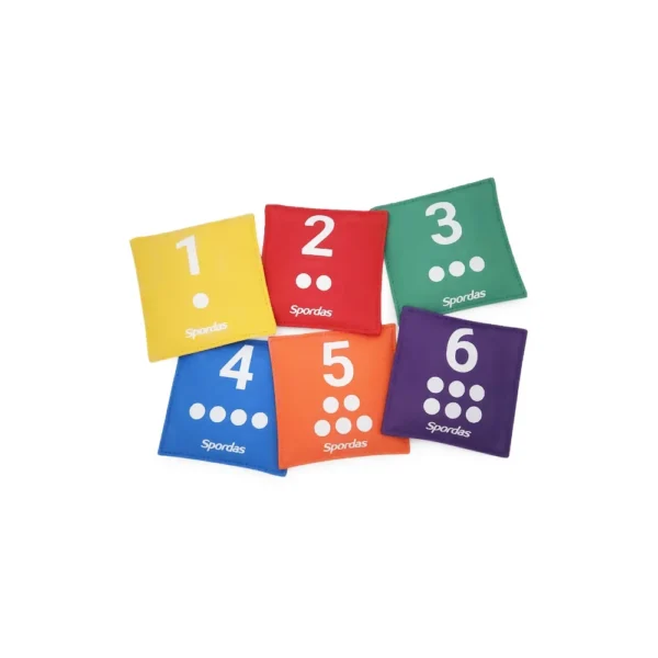 Set van 6 genummerde pittenzakjes