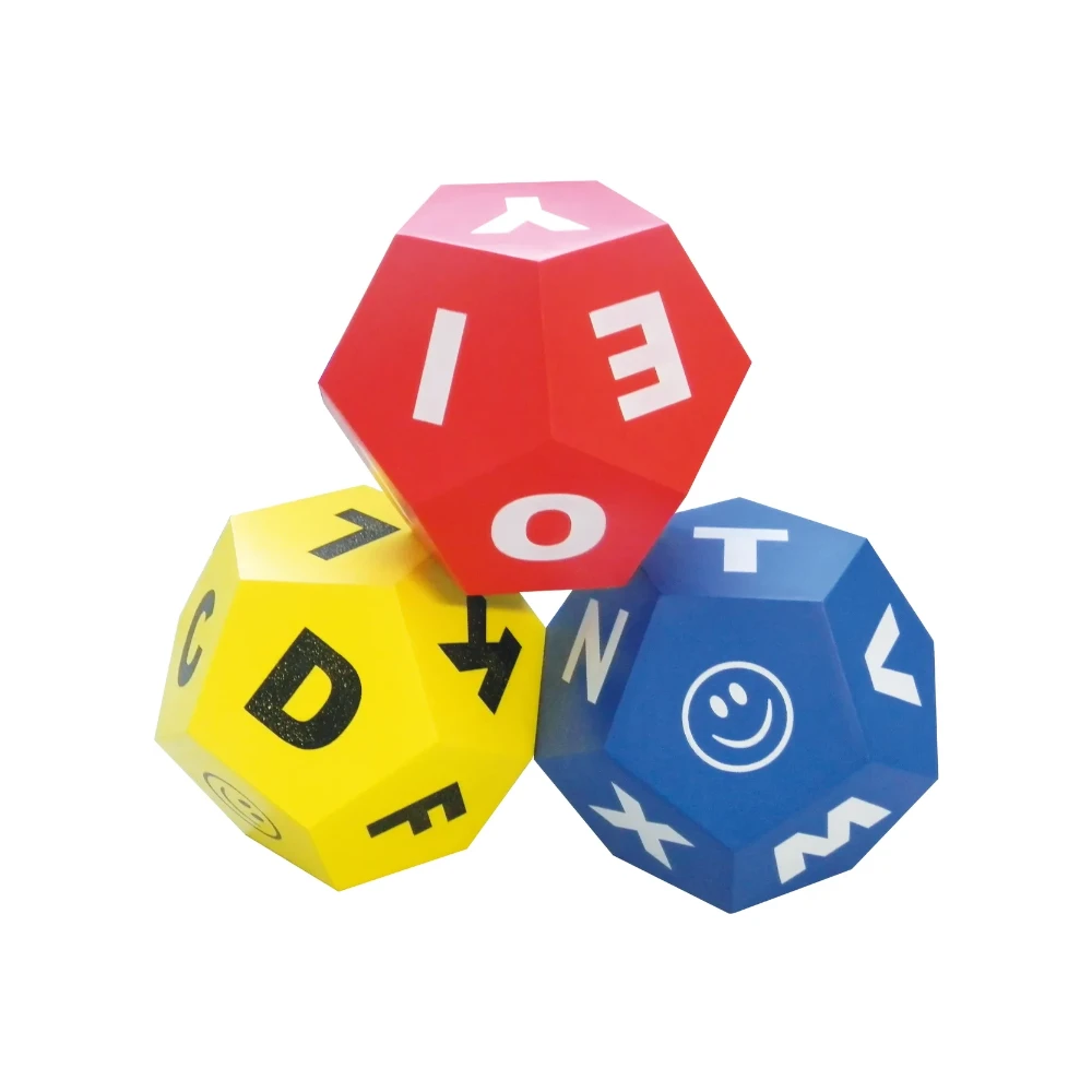 Set van 3 dobbelstenen met 12 zijden