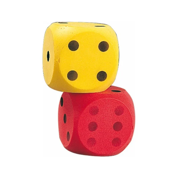 Paar dobbelstenen van schuim (16 cm)